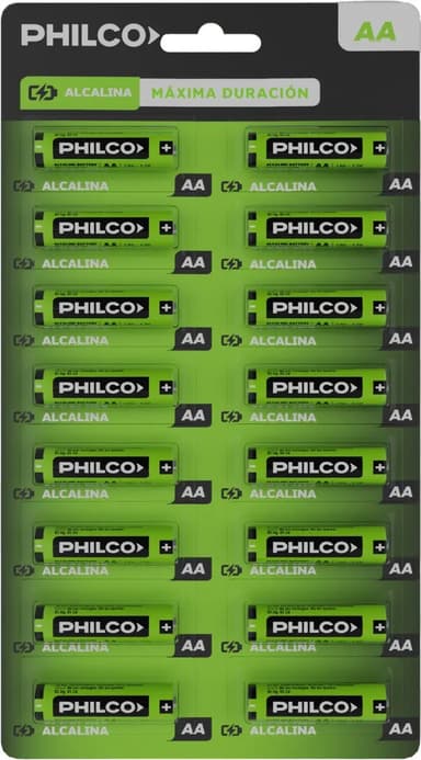 16 Pilas AA Philco Alcalina