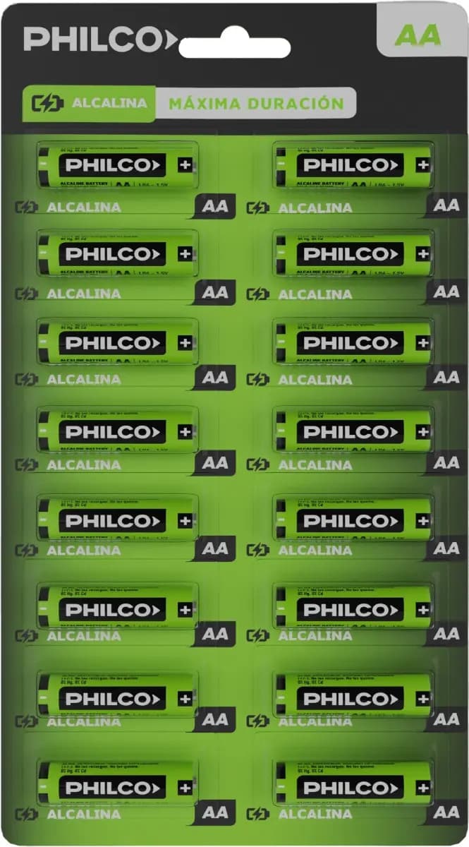 16 Pilas AA Philco Alcalina