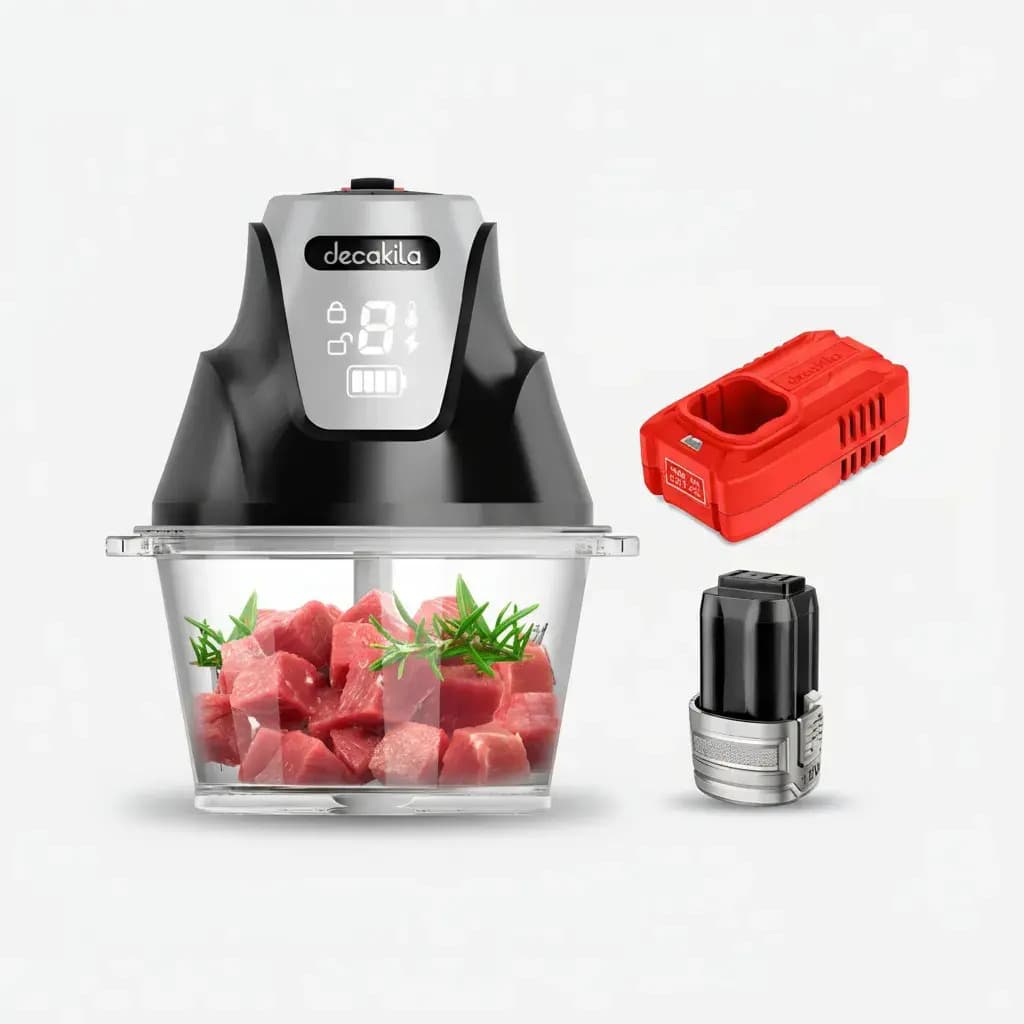 Multiprocesadora Picadora De Alimentos Inalámbrica 2 Litros 16v 2 Velocidades 200w Decakila Kemg029b