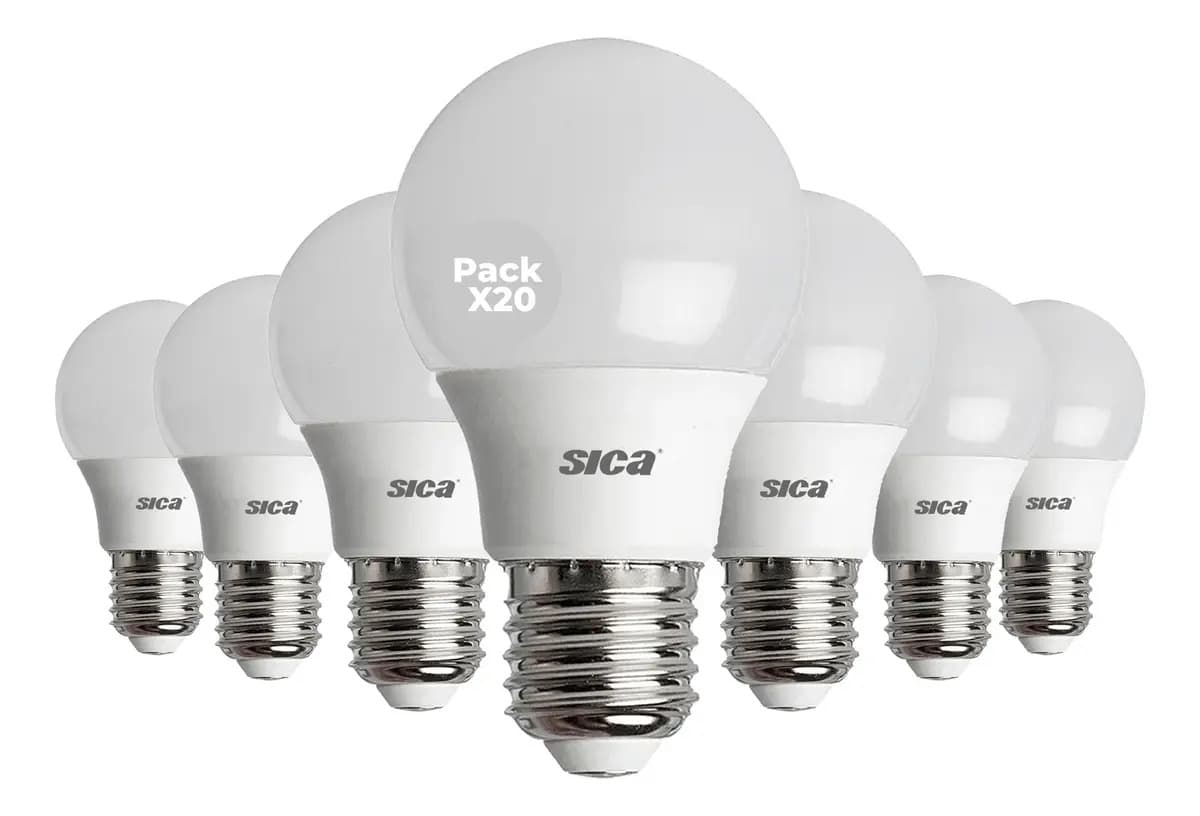 Lampara Led Sica 13 W A60 E27 Luz Dia 13w Pack X 20 Color De La Luz Blanco
