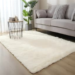 Queny Home Shaggy alfombra nórdica 2 M Beige crema