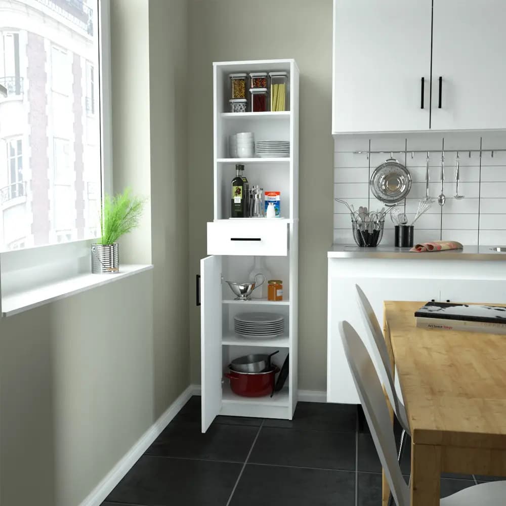 Mueble Organizador G14 Centro Estant Blanco Alto 180 X Ancho 40 Cm