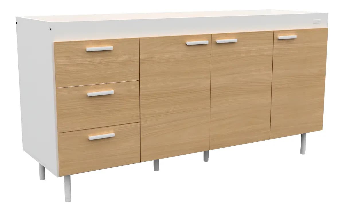 Bajo Mesada 1,60 Mts Mueble De Cocina Sin Bacha Color Malta