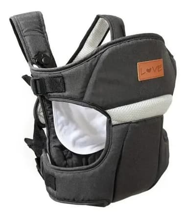 Mochila Porta Bebe Love 4004 2En 1 Hasta 10kg Color Gris