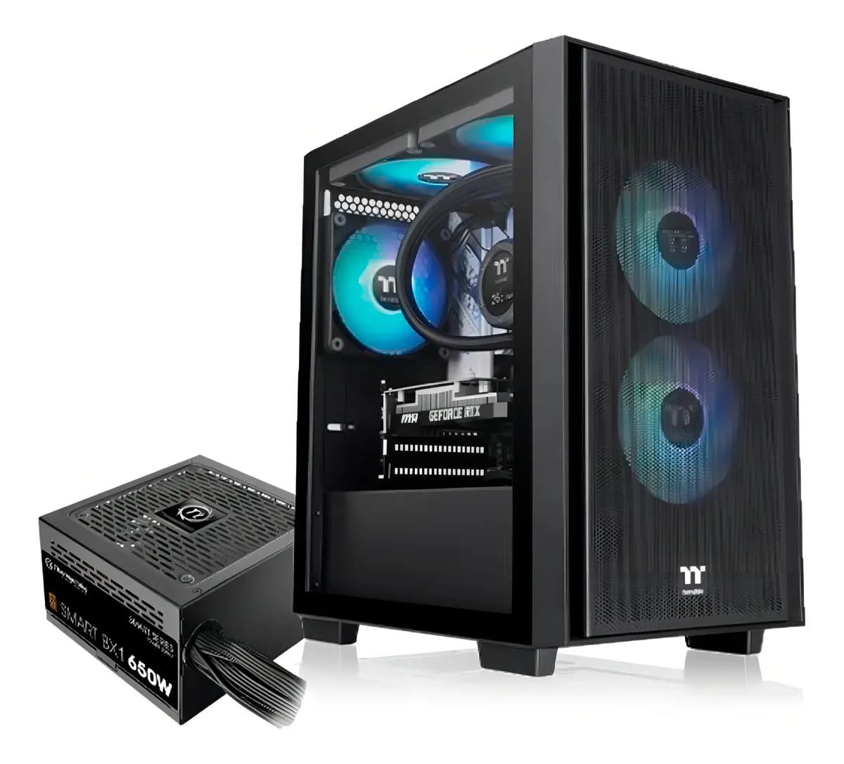Gabinete Thermaltake Versa H16 Tg Black + Fuente 650w 80+ Br Color Negro