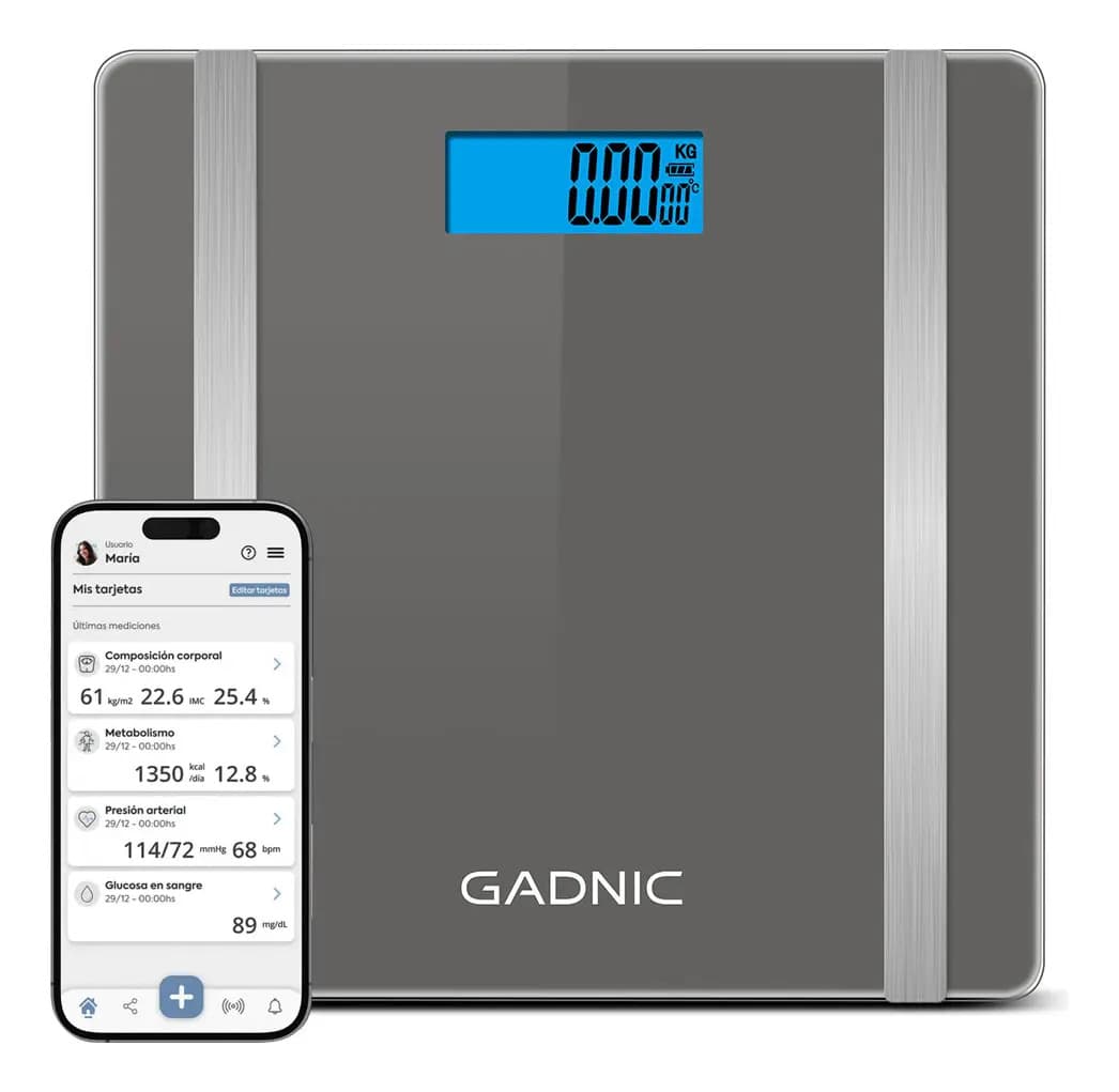 Balanza de Baño Digital Gadnic G07 BT 180 Kg Control Corporal Sincronizacion Movil