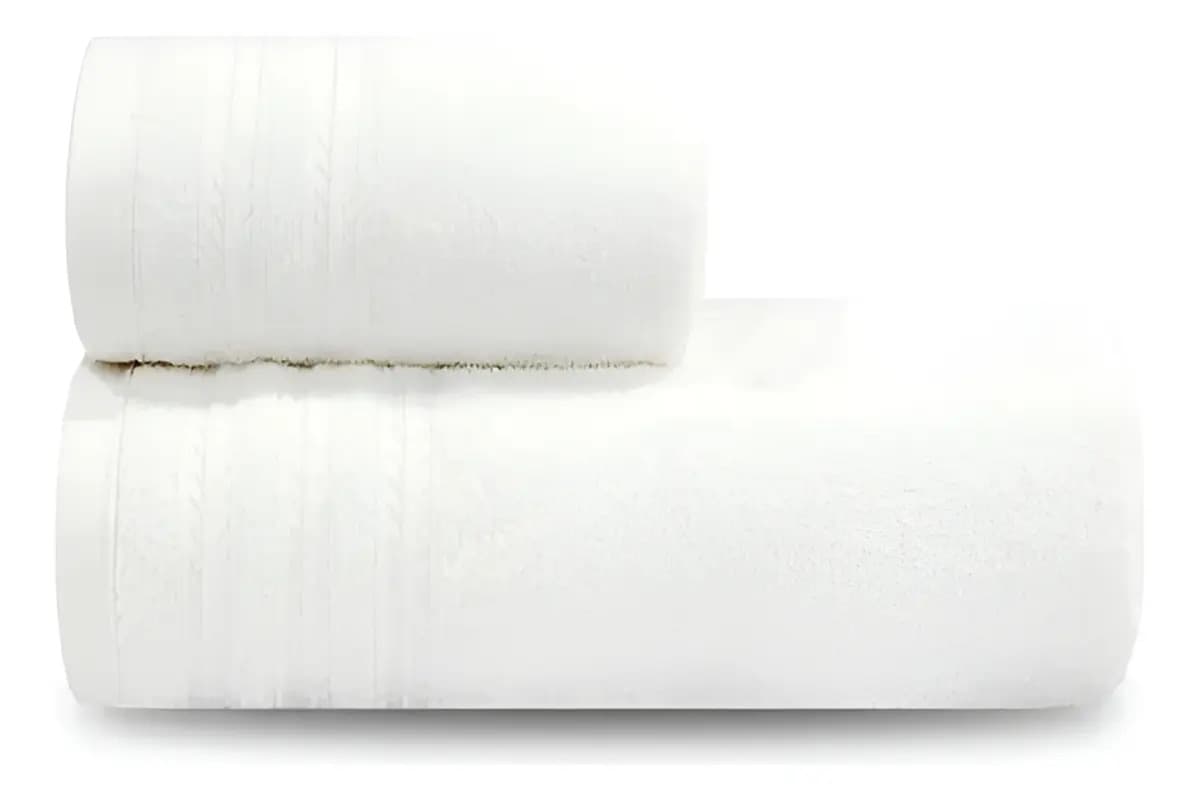 Juego De Toalla Y Toallon Arcoiris Belly 100% Algodon Color Blanco Lisa
