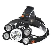 Linterna Frontal Minera Recargable La Huella 5 Led 5000lm Usb Vincha Cabeza Blanco