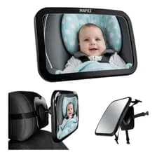 Espejo Retrovisor Auto Para Bebes Con Agarre Ajustable Mafez Negro