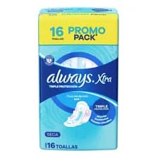 Always Xtra Triple Protección Seca Toallitas 16un