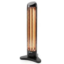 Estufa Eléctrica Vertical De Cuarzo Delhi 2 Velas 1200w Negro