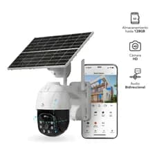 Cámara Seguridad Inalámbrica Domo 3mp Wi-fi Doble Lente Con Panel Solar Exterior Visión Nocturna App Celular Ip66 Blanco