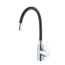Canilla Griferia Para Cocina Flexible Monocomando Homeworld Negro Cromado