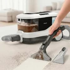 Aspiradora Limpia Tapizados Fika Hydro Pro 800w Doble Tanque Lava Tapiz Accesorios Color Blanco