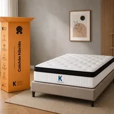 Colchón En Caja Hybrid 1 1/2 Plazas 90x190x25 Resortes Pocket Espuma Pillow Color Blanco Kl-aureo Känn Livet