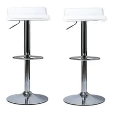 Silla Bar Taburete Banqueta Premium Banco Desayunador X2 Acabado De La Estructura Cromado Color Blanco