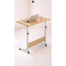 Mesa Auxiliar Mtl Escritorio Portatil Regulable Melamina Metal Ruedas Altura Ajustable Notebook Trabajo Estudio Liviana Practica Movil Rodante Diseño Moderno Duradera Multifuncional Portatil Hogar