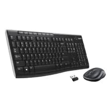 Kit Teclado Y Mouse Inalambrico Logitech Mk270 Color Negro