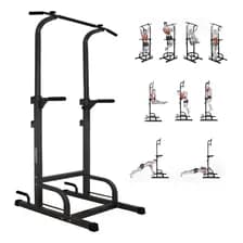 Multigimnasio Barra Dominadas Fondos Abdominales Flexiones Negro