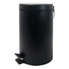 Tacho De Basura Nictom 20 Lts Cesto Circular Pedal Acero Inoxidable Color Plateado Negro