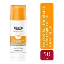 Eucerin Oil Control Protector Solar Facial Con Color Tono Claro Fps50+ Para Piel Grasa 50ml
