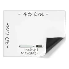 Pizarra Imantada Blanca + Marcador Lamina Heladera 30x45 Cm