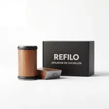 Afilador Refilo Cuchillos Manual Rodillo Profesional Marrón
