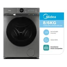 Lavasecarropas Midea Inverter Smart 8 Kg Mf200d80wb/t-a1 Color Gris Oscuro