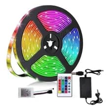 Tira Led 5050 Rgb 5m Con Fuente Y Control Remoto Veoquiero
