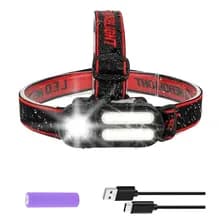 Linterna Minero Cabeza Vincha Recargable Libercam Min-600 Luz Blanca Doble Led Cob Color Negro/rojo Blanco