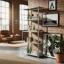 Estante Metalico Enerfit Galvanizada 2229 Plateado Galvanizado De 90cm X 200cm X 30cm Soporta Hasta 40kg