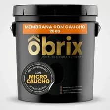 Membrana En Pasta Caucho Goma Obrix Techos Muros 20kg Acabado Mate Color Blanco