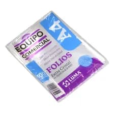 Folio A4 Extra Cristal Pack X 100 Borde Blanco Luma
