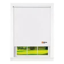 Cortina Roller Blackout 130x140cm Blanco - Roller Pro Black Out 100% Bloqueante Solar, Facil Instalacion, Tela Pvc Resistente, Aislante Termico Y Acustico, Soportes Metalicos, 130 Ancho X 140 Alto