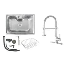 Bacha Cocina Pileta Acero Inox Inomax Bc-03+grif-01-b 60cm Plateado