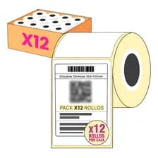 Etiquetas Térmicas Autoadhesivas Id Group 100 X 150 Mm 12 Rollos Color Blanco