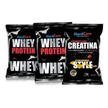 Proteínas Por 2 Kg + Creatina Por 1 Kg Hardcore Sabor Chocolate