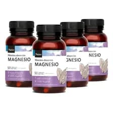 Pack X 4 Citrato De Magnesio Natier 200 Caps Sueño Y Nervios. Sin Sabor