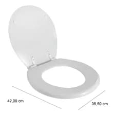 Asiento Para Inodoro Tipo Tauro D'accord Madera Termomoldeada Blanco Con Herrajes De Nylon
