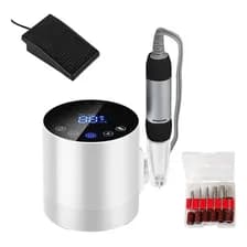 Torno Para Uñas Gadnic Pantalla Táctil Lcd Velocidad Ajustable 6 Brocas Multiuso Plateado