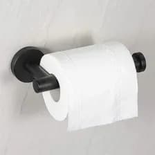 Porta Rollo Papel Higiénico De Acero Inoxidable Soporte De Pared Para Baño Moderno Resistente Antióxido Montaje Fácil Diseño Elegante Negro Mate Levys Bazar