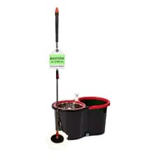 Mopa Centrifuga Trapeador Giratoria Lampazo Con Balde Grande Color Negro
