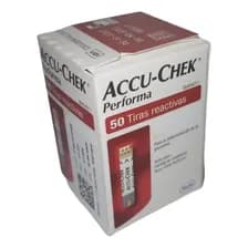 Tiras Reactivas Roche Accu Chek Performa 50 Unidades Para Glucosa Blanco