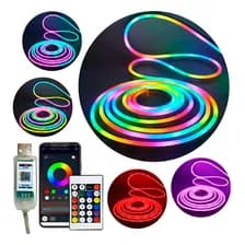 Tira Led Neon Rgb Usb App Control Remoto Usb 5 Metros