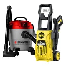 Combo Aspiradora Industrial Kommberg + Hidrolavadora Rojo 50 Hz