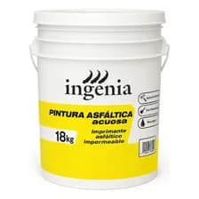 Pintura Asfáltica Acuosa Ingenia 18 Kg Emulsión Impermeable Negro Mate
