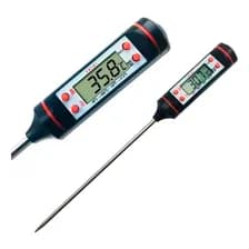 Termometro Digital Libercam Ter-01 Cocina Pinchacarne Display Lcd Acero Inoxidable Color Negro