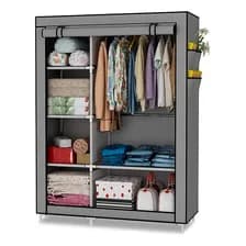 Perchero Organizador De Ropa Portátil Gadnic Antihumedad Plegable Cubierta Antipolvo Gris
