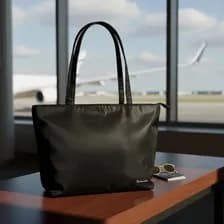 Cartera Catalana Bolso Shopper De Mujer Amplio Waterproof Negro Liso