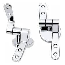 Set Repuesto Tapa Inodoro Bisagras Marca Gloa Herrajes De Metal Asiento Color Plateado